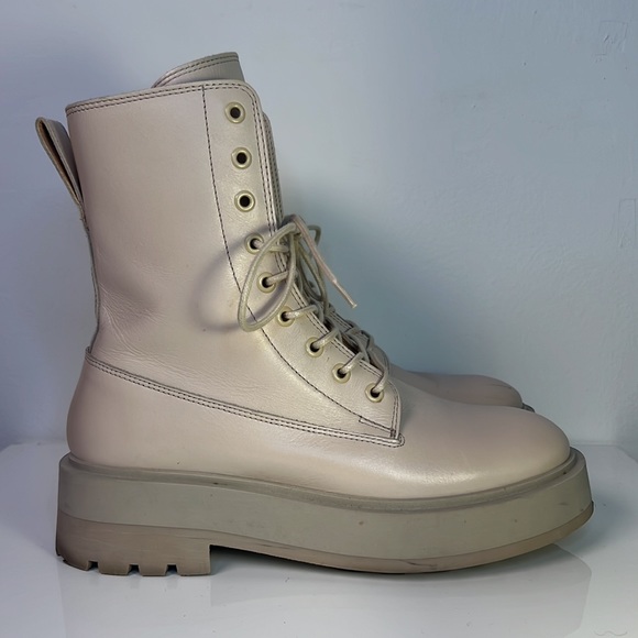 & Other Stories Cream Combat Boots w/Thick Platform Sole Size 39 US 8 - 8.5 - Picture 3 of 6